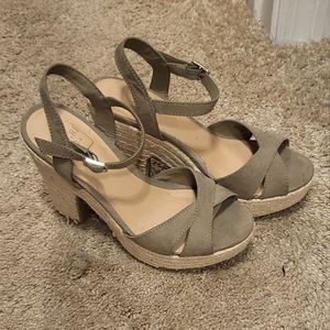 Green chunky high heels